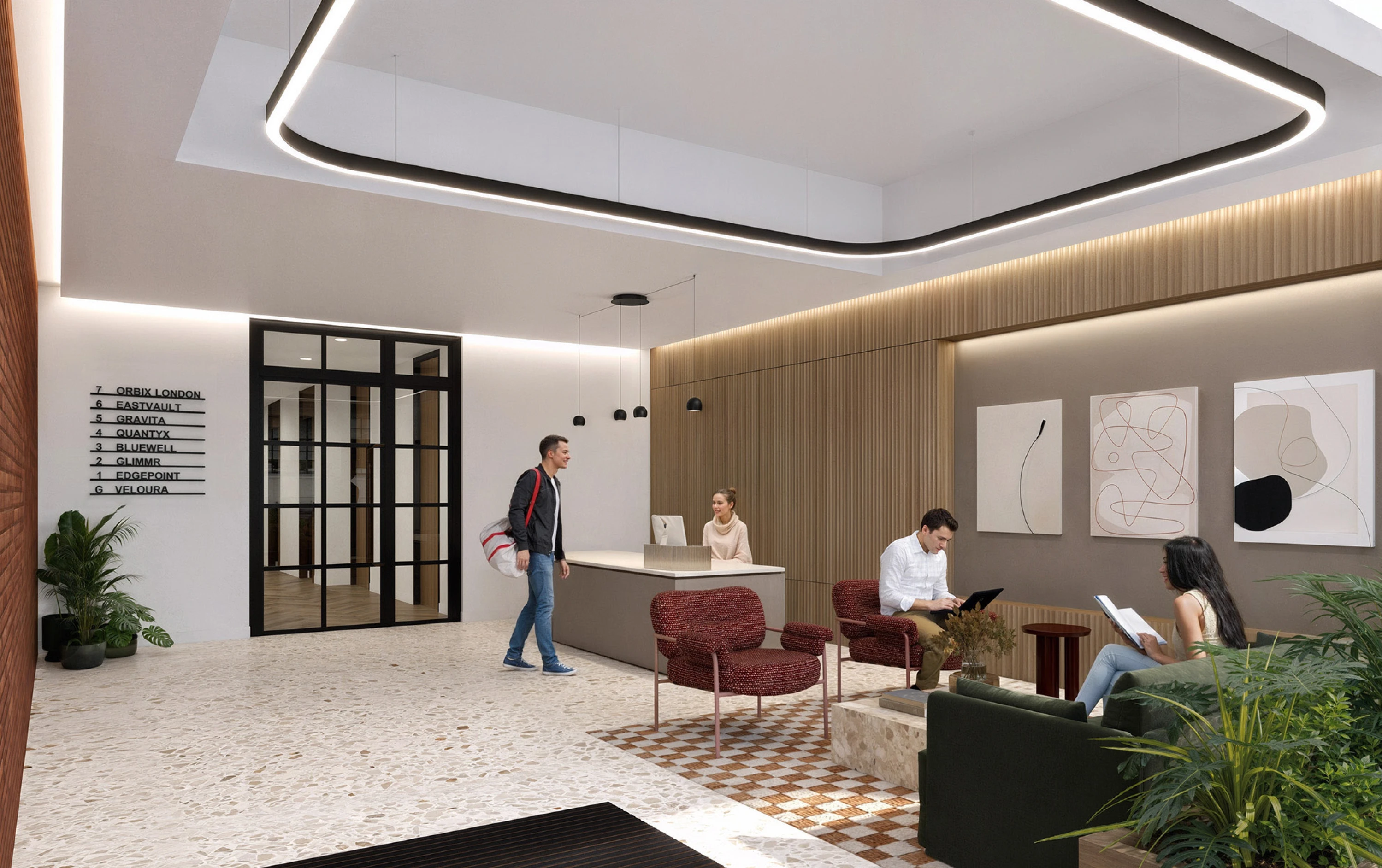 Indicative building reception CGI