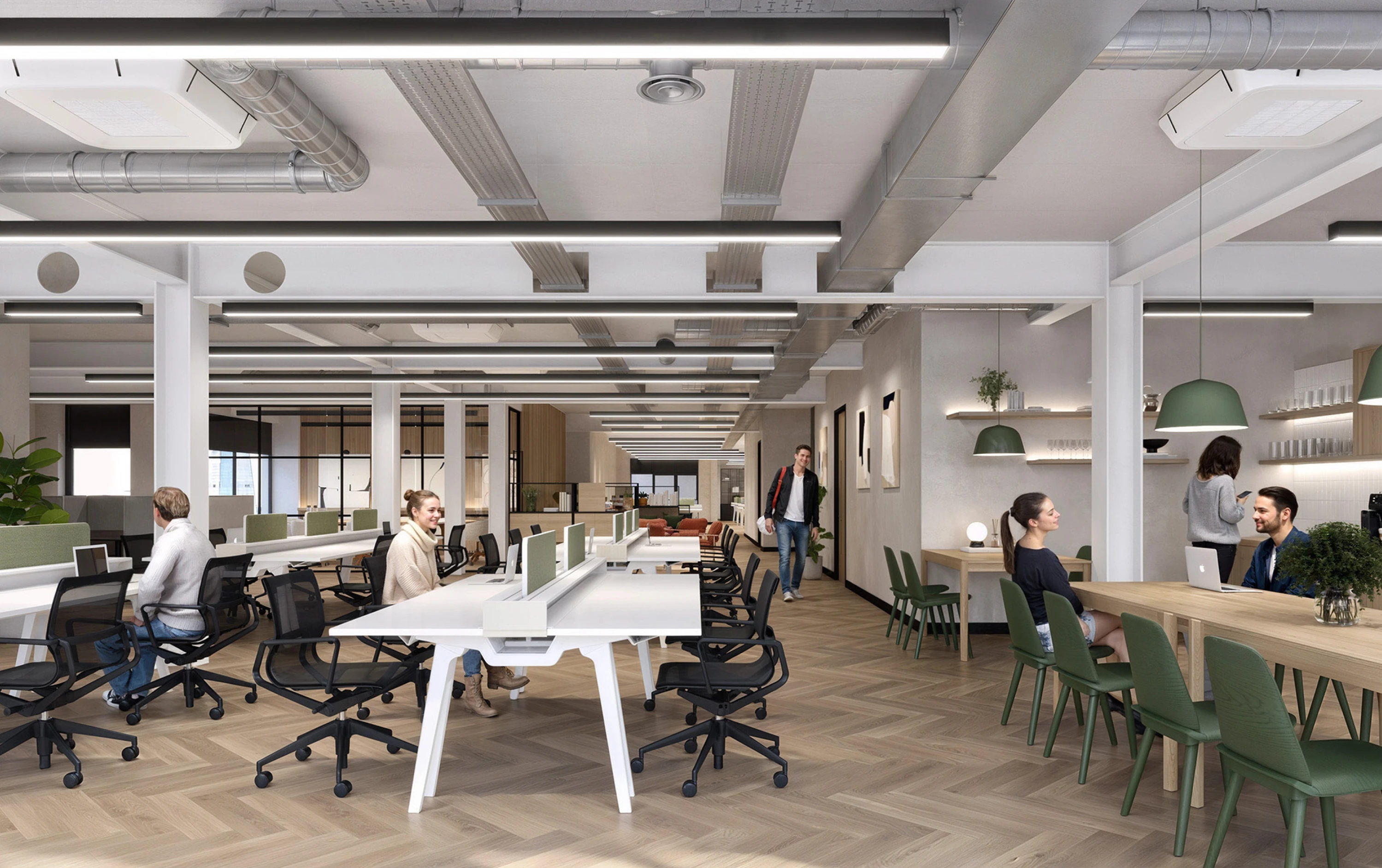 Typical office floor CGI with indicative fit out